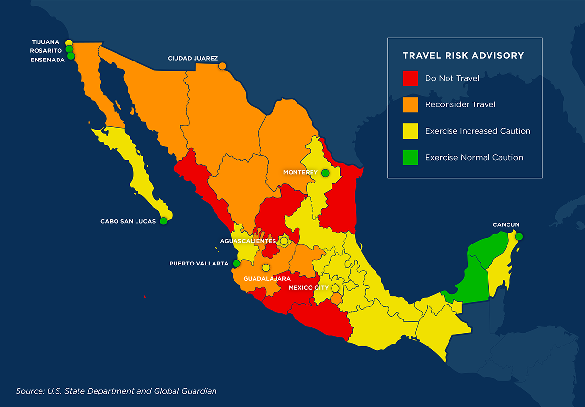 cdc travel advisory mexico